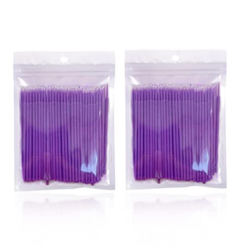 Skypia Disposable Micro Applicator Brushes Bendable Dental Brush Swab Mascara Wands For Oral Eyelashes Extensions Makeup Brushes Makeup Application Cotton Wool Swabs (Purple) (100Pcs) #TOP20