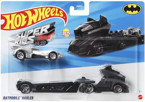Image of Hot Wheels Super Rigs Batmobile Hauler, 1:64 Scale Diecast Vehicle