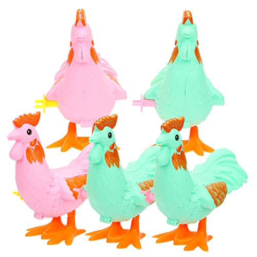 KICHOUSE 5pcs Wind Up Animal Creative Rooster Interactive Plaything for Fun Simulation Animal Present for Boys Color Random Color