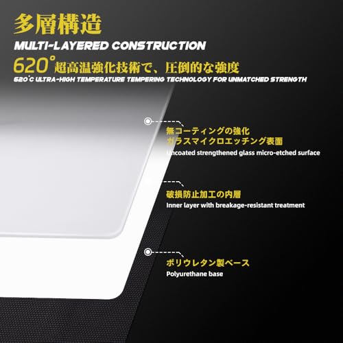 Image of TALONGAMES Glass Gaming Mouse Pad ULTRAPAD, Large 490x420mm Tempered Glass Mousepad for Esports, Ultra-Smooth Glide, Ultra-Thin 2mm Design, Anime, High Precision, Durable Non-Slip Base (P2-White)
