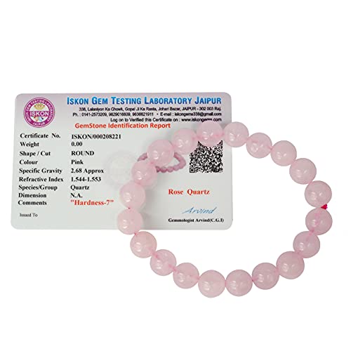 Image of Reiki Crystal Products Certified Natural Crystal Stone Round 10 mm Beads Bracelet for Men and Women | Reiki Charged Gemstone Jewellery Bracelet| Multiple Stone Variants Available