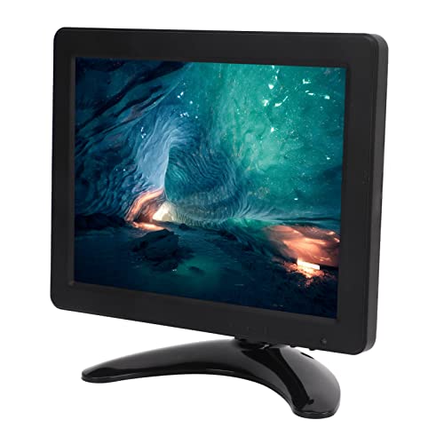 Bewinner 8 Zoll Mini TFT Monitor, 1024 X 768 HD Farb CCTV Bildschirm mit VGA, AV, BNC, USB, HD, DC Eingang, mit Fernbedienung, Lautsprechern für Auto, Überwachungskamera, PC (EU-Stecker)