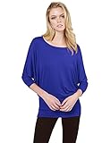 Awesome21 Women's Casual Solid Boat Neck Long Dolman Sleeve Top - Made in USA
