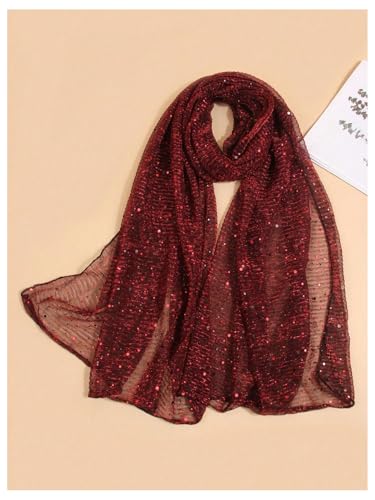 Image of Floerns Women's Sequin Bandana Square Scarf Silk Scarves Mesh Shawl and Wrap for Evening Dresses