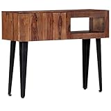Además, las patas de hierro con recubrimiento en polvo aumentan la estabilidad y el estilo industrial del mueble.Nota importante: Las variaciones en el color y las vetas de la madera hacen que cada uno de nuestros muebles sea único y ligeramente diferente al resto; la entrega es aleatoria.