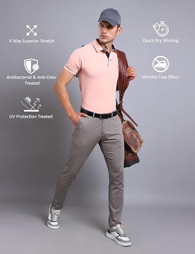 Image of STELLERS Men's Premium Regular Fit Polo T-Shirt's |Feather Touch Feel | Odour Resistant| Anti-Static| Wrinkle Free | Quick Dry | Stretchable | Lightweight | Sweat-Proof
