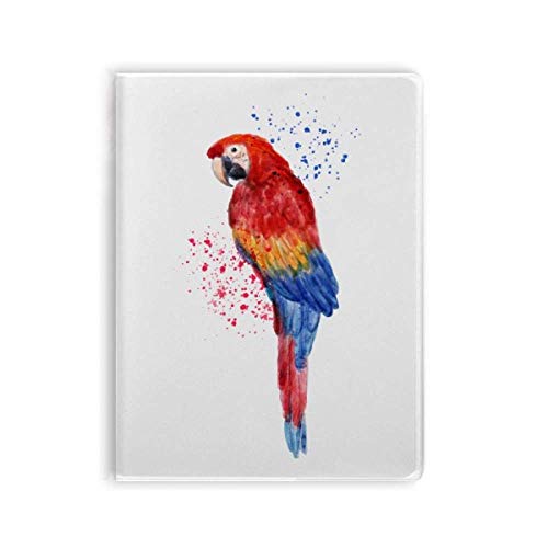 Carnet de notes perroquet Psittaciformes couverture souple rouge idée cadeau originale