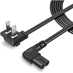 CableCreation 10-feet IEC C7 to NEMA 1-15P, 2-Slot Non-Polarized Power Cord | 18 AWG Angled 2-Slot Non-Polarized Angle Power Cord for Samsung TV LG TCL Replacement (IEC320 C7 to Nema 1-15P), 3M