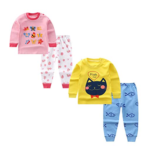 DEYOU Conjunto térmico de capa base para niños, 2 unidades, ropa interior térmica para bebés, ropa interior larga y pantalones largos, pijamas térmicos para vestir, Niñas01, 7-8 Años Cover