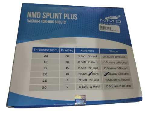 NMD Dental Vacuum forming Splint Sheets (HARD, 2.0 MM) (B08XW9ZT67) Amazon Price History, Amazon Price Tracker