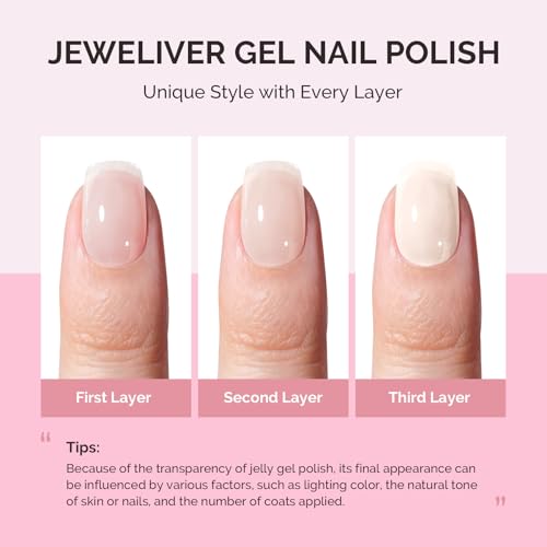 Image of MelodySusie Milky White Gel Nail Polish, 0.5Fl.oz Jeweliver Gel Polish Milky Natural Color Sheer Soak Off UV LED Light Cure Gift for Women Girls Nail Art Manicure DIY at Home JG36