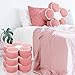 Menkxi 2 Pack Flower Pillows Cute Flower Shaped Pillows 15.7 Inch Soft Throw Floor Cushion for Living Room Bedroom Sofa Couch Winter Warm Decoration(Pink)