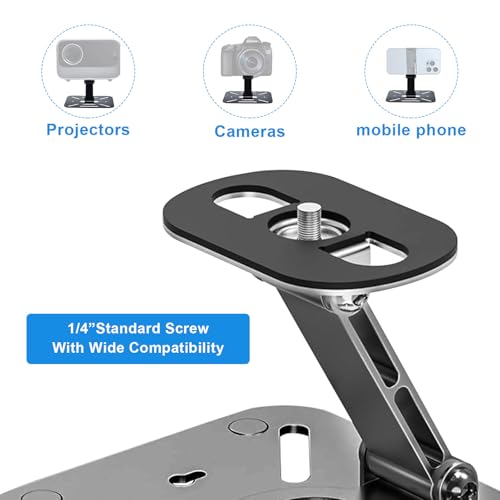 Desktop Projektorhalterung, 360° Drehbare Beamer Wandhalterung, Projektor Deckenhalterung mit 1/4 Gewinde Kompatibel mit den Meisten Projektor, Beamer Ständer für Heimkino, Spielzimmer, Büro