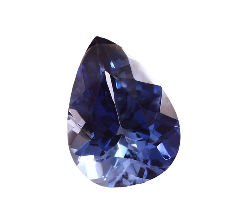Saphir bleu bleuet naturel en poire pour offrir un bijou unique fait main