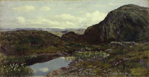 Peinture sur toile de Jotunheimen par Kitty Kielland pour une chambre nordique apaisante