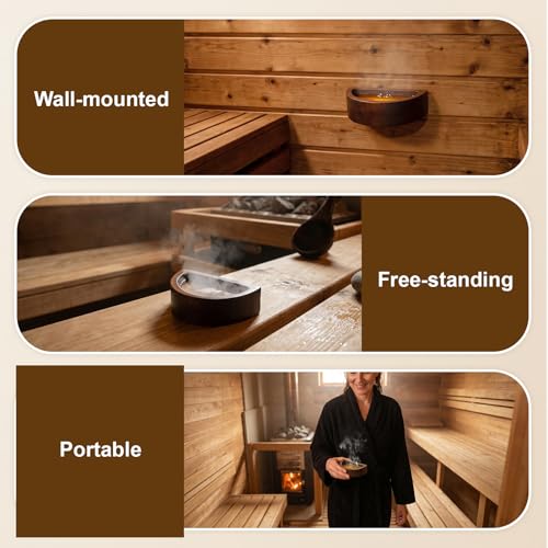 Carbonized Acacia Wood Sauna Aromatherapy Bowl, Sauna Oil Cup Sauna Oil Holder Essential Oil Fragrance Diffuser Bowl for Home Sauna and Steam Sauna, Easy-Clean Slow-Release Sauna Accessories - Image 3