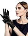 Produktbild YISEVEN Damen Touchscreen Schaffell Lederhandschuhe mit Wolle Warm Gefüttert Elegant Winter Leder Autofahrer-Handschuhe Smartphone Fingerhandschuhe Lammfell Winterhandschuhe, Schwarz Klein/6.5"