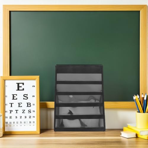 SHERCHPRY Double-Sided Desktop Pocket Chart Stand for Classroom and Home School, Black PVC and Paper Material, Easy Assembly and Storage, Modern Minimalist Design for Managing Weekly - Image 6