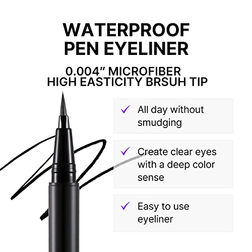 Merzy The First Pen Liquid Eye Liner 2Set | Waterproof Eyeliner, Long Lasting, Smudge-Resistant, High-Intensity Color | (P2, Dark Brwon, Brownie) #TOP3