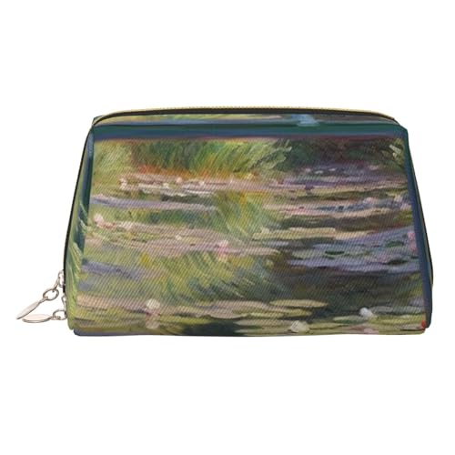 Trousse de maquillage imperméable en cuir doré pour sac à main de femme