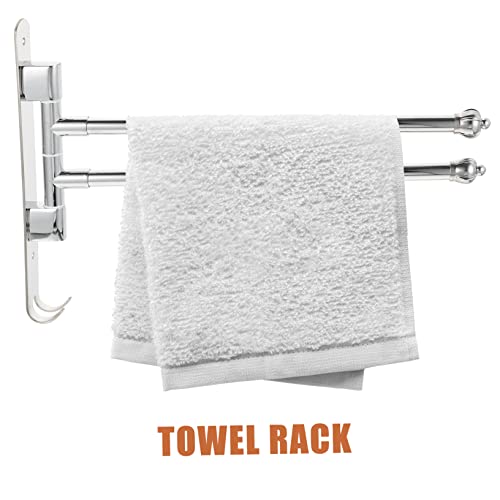 Porte-serviettes mural pivotant inox pour optimiser les petites pièces - 3