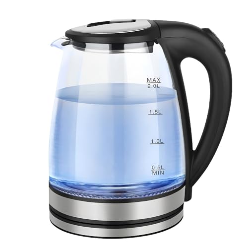 Bouilloire électrique en verre borosilicate avec arrêt automatique XXZ maison