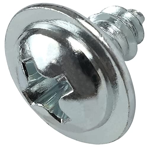 AERZETIX - C58798 - Set di 50 Viti per lamiera metalli autofilettanti Ø3.5x6.5mm testa semitonda PH2 con flangia base larga - DIN968 - in acciaio zincato