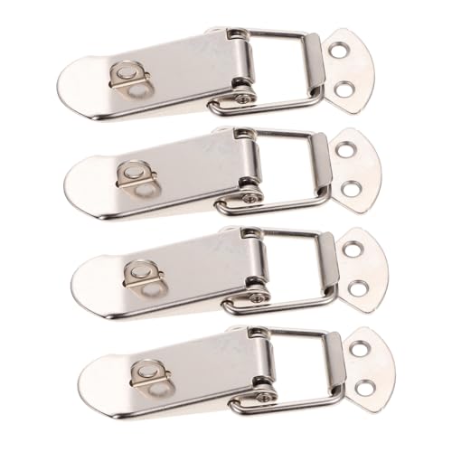 AUTSUPPL Metal Hasp Buckle 4pcs Wooden Suitcase Locking Buckle Spring Latch Hardware for Box Equipment