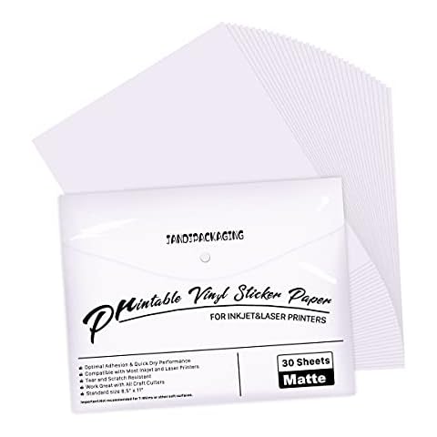 JANDJPACKAGING Printable Vinyl Sticker Paper Cover