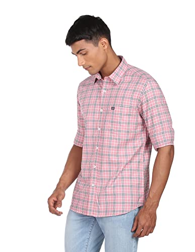 Image of Arrow Men's Cotton Plaid Slim Fit Shirt