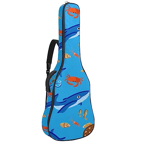 Housse pour guitare acoustique – Motif baleine aquarelle – Grand étui pour guitare – S’adapte à la plupart des tailles de guitare, Multicolore., 42.9×16.9×4.7 in, Motif imprimé tendance - Les Beatles, Paul McCartney, John Lennon, RIngo Starr, George Harrison Housse pour guitare acoustique - Motif baleine aquarelle - Grand étui pour guitare - S'adapte à la plupart des tailles de guitare, Multicolore., 42.9x16.9x4.7 in, Motif imprimé tendance