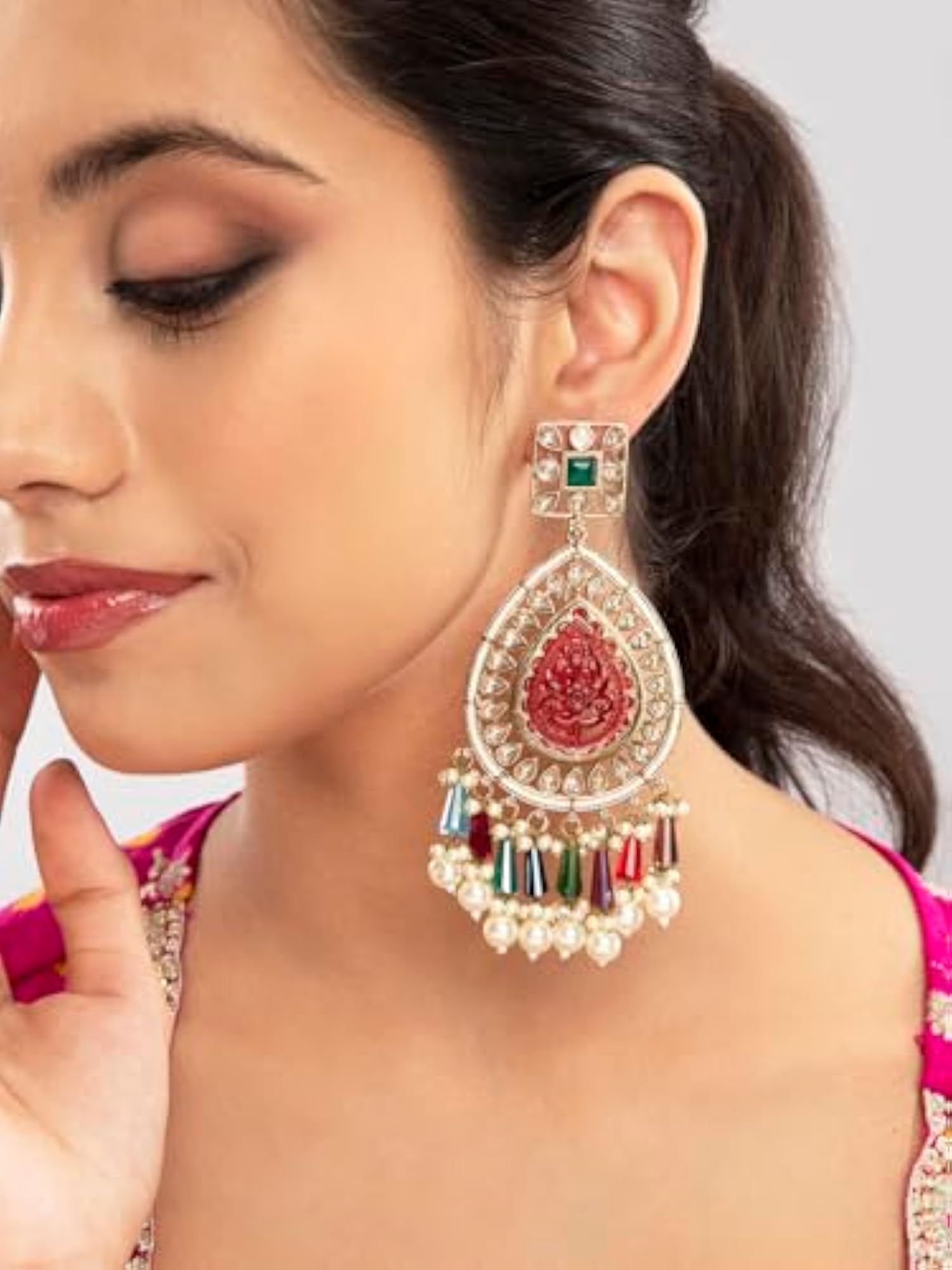 Women's Coloured Tear Drop Earrings, Elegant Design