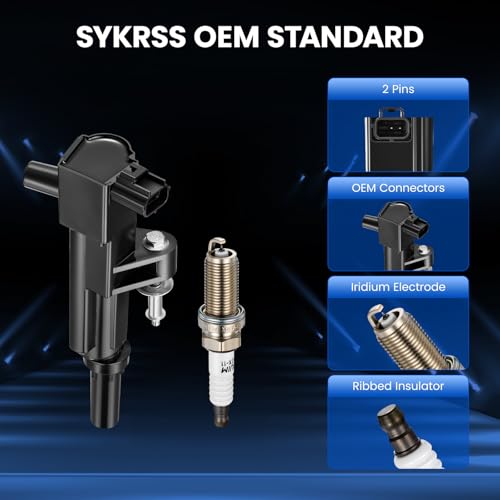 Image of 8-Pack UF601 Ignition Coils & 4469 Spark Plugs Kit Compatible with Dodge Dakota Ram 1500 Durango, Compatible with Jeep Commander Grand Cherokee 4.7L V8 - Replaces XP5325 LFR5AIX-11 5149049AB