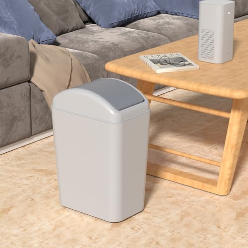 Caneca de basura pequeña plástica 4.5 gal, tapa basculante, pack 2 miniatura 6