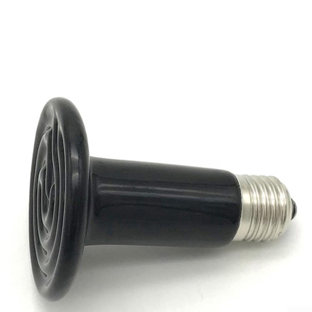 Emisor de calor de cerámica para terrario de reptiles, foco calentador nocturno sin luz para serpiente, lagarto, pollo, anfibio, para calentamiento rápido, construcción de metal segura, negro (150W — view 9