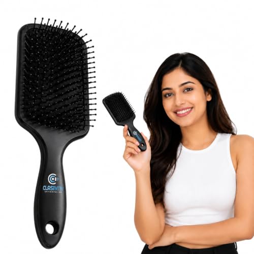 CLASIVITY Paddle Hair Brush for Women and Men, Detangling Hair Brush for Wet and Dry Hair, Anti Static Scalp Massage Hairbrush for Curly, Straight, Thick and Wavy Hair