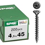 SPAX 1191040450453 Holzschraube 4,5 mm 45 mm T-Star Plus Stahl Negro BLAX 200St.
