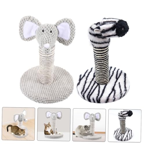 Rascador para gato kit 2 piezas estilo elefante y cebra miniatura 5