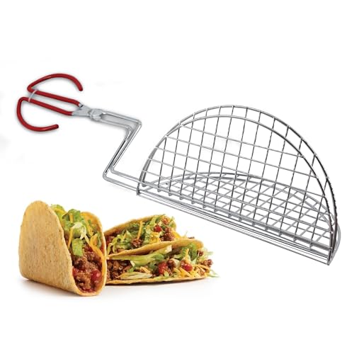 Taco Shell Tongs for Frying by StarBlue - 8 Inch Easy-Grip Tool for Making Crispy Taco Shells - Heat-Resistant and Dishwasher Safe