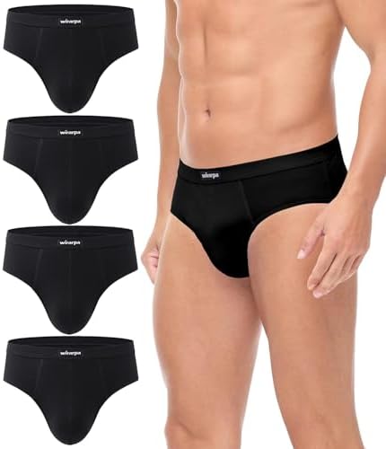 wirarpa Unterhosen Herren Slip Baumwolle Männer Slips 4er Pack | Atmungsaktiv & Angenehm，3D-Komfort & kein Einklemmen
