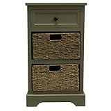 Decor Therapy Montgomery One Drawer, 2 Basket Accent Chest, 16w 13d 27.5h, Olive Branch Green,FR8666