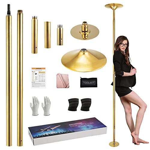PRIORMAN Pole Dancing Pole for Home - 45mm Spinning Dance Pole with Extension, Gold/Silver/Black/Colorful Portable Dance Pole, Great for Bedroom, Pole Dance Studio & Pole Fitness