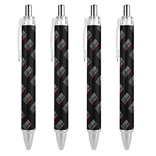 Bolígrafo retráctil de la bandera de México de Estados Unidos, punta pequeña, patrón personalizado, bonitos bolígrafos de 0,55 mm, tinta negra, 4 unidades