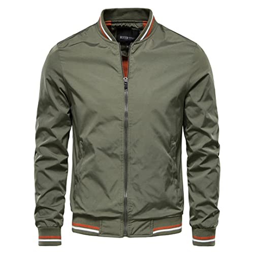 Veste bomber de baseball coupe ajustée et couleur unie veste décontractée homme XXL