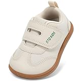STQ KIDS Toddler Shoes Wide Toe Box Kids Barefoot Shoe Zero Drop Boys Gilrs Sneakers Hook-and-Loop Boy Girl Walking Running Tennis Sneaker Non Slip Beige Green Brown Toddler Size 7