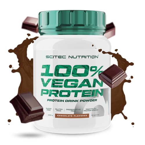 Scitec Nutrition 100% Vegan Protein   5 fuentes de proteínas vegetales   Fortificado con vitamina B12 33g por porción   Vegan, 1 kg, Chocolate