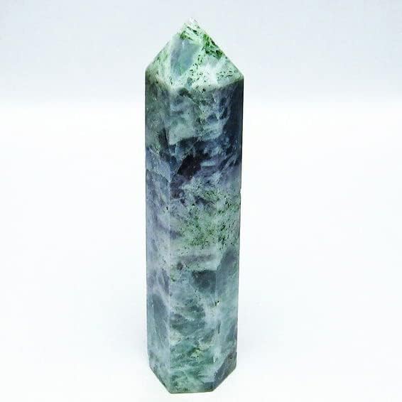 【東昇天然石】エンジェルフェザー フローライト 六角柱 一点物 142-5549