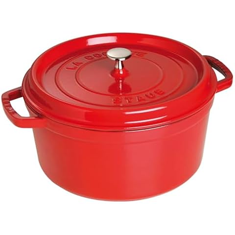 STAUB Cast Iron Roaster, 28 cm, Cherry Red Cover