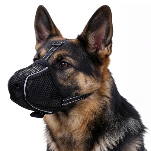 VZU Maulkorb für Hunde, Atmungsaktiv, Reflektierend, Verstellbarer Hundemaulkorb für Kleine...