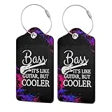 Bass It's Like Guitar but Cooler Fashion Travel Luggage Tags for Suitcases Birthday Gifts for Women Men Baggage Bag Backpack